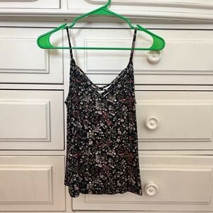 Black floral tank